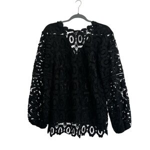 Long Sleeve Crochet Lace Blouse